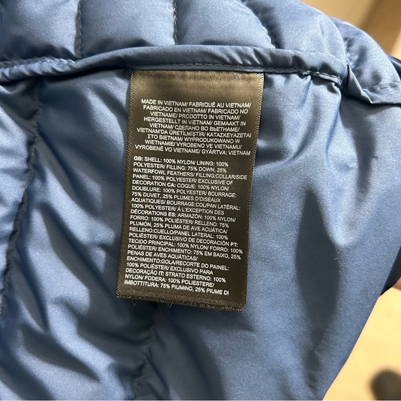 The North Face Women's Aconcagua Jacket Down Zip Coat Shady Blue Sz L